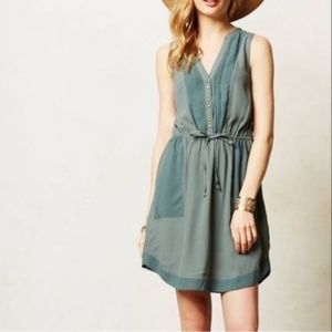 Anthropologie Maeve Sleeveless Teal Pocket Dress